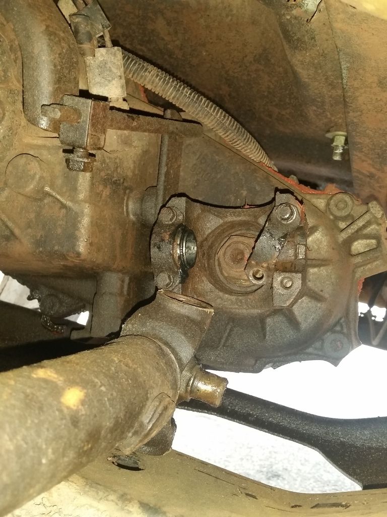 Broken front drive shaft universal